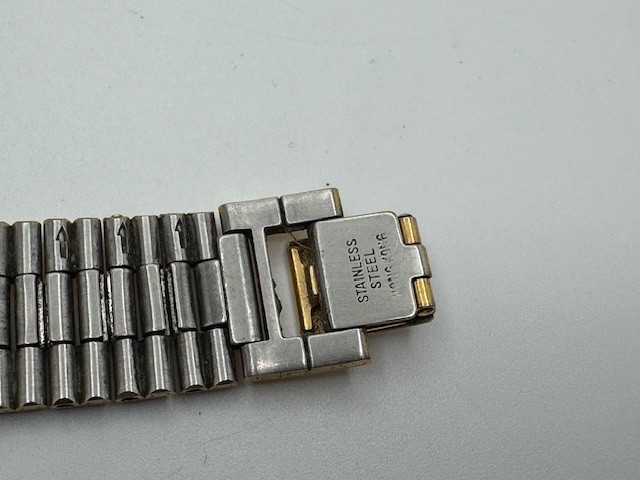 Vintage Mathey Tissot Gold Tone Watch Case and Band ONLY NO Movement