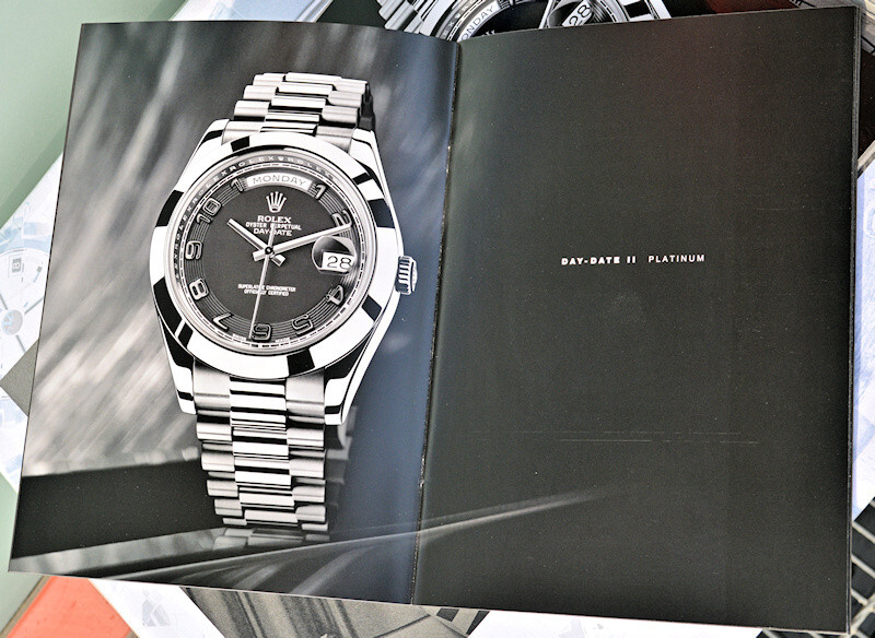 Rarissima documentazione ROLEX presentazione DAY-DATE II nuova d’epoca