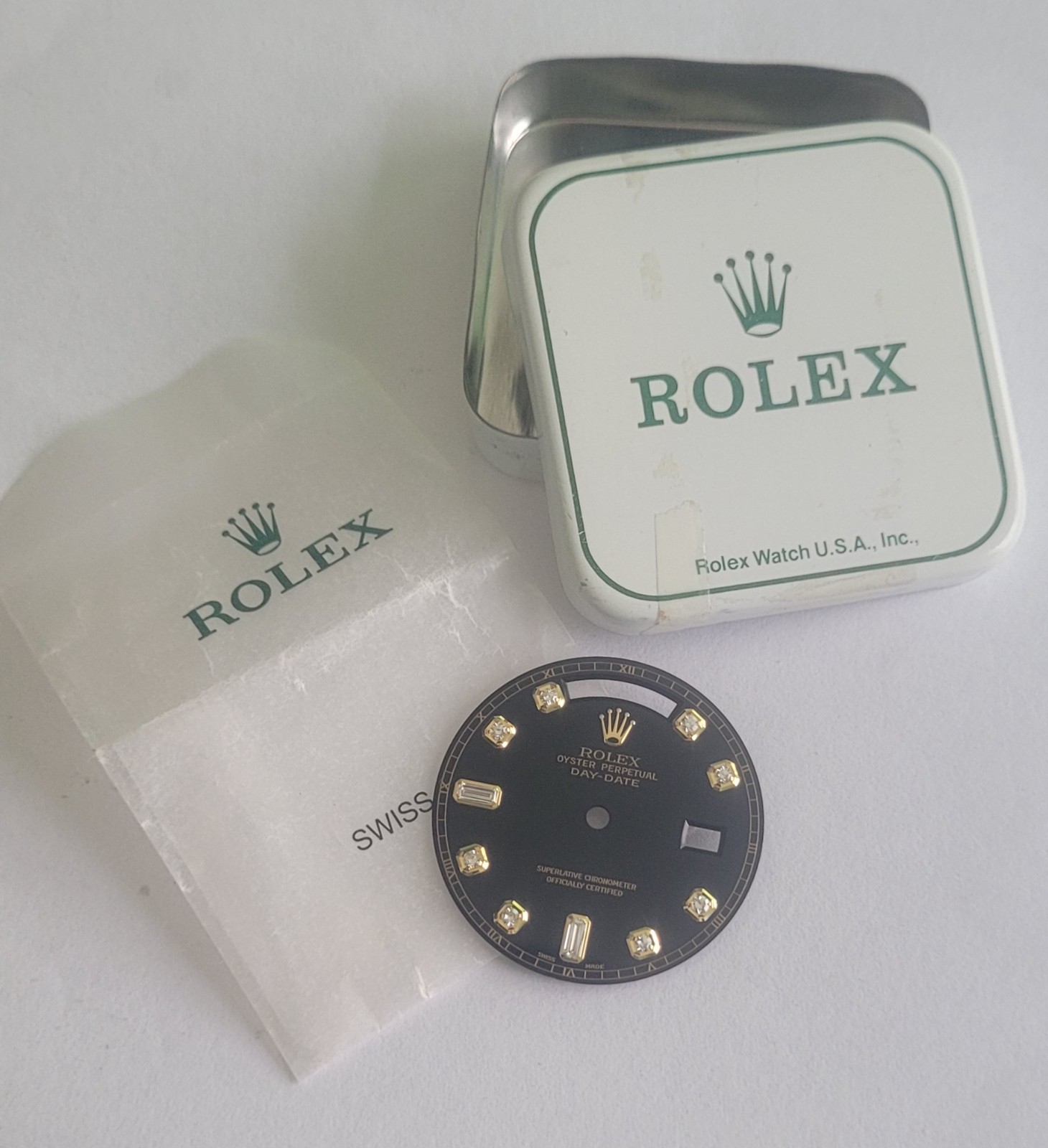 Rolex 100% original Black Factory larger 8+2 diamond dial 118238,18238, Beauty!