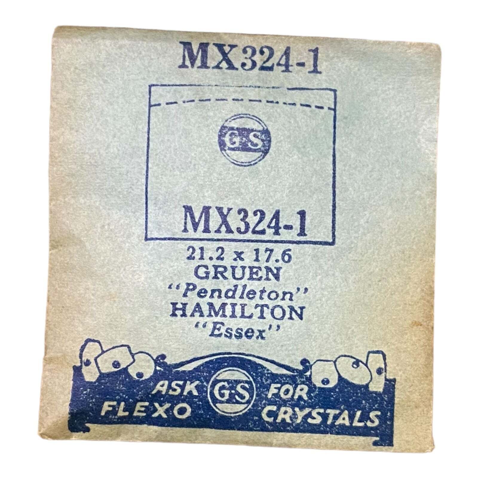 Germanow-Simon Mach (GS) MX324-1 Watch Crystal 21.2×17.6 NOS Part Flexo Gruen