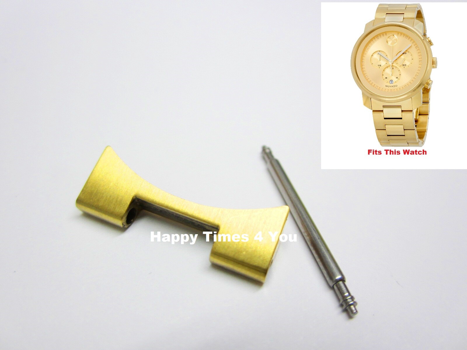 Movado Bold Men’s Gold Chronograph Watch 3600278 Case End Link MB.01.1.34.6136