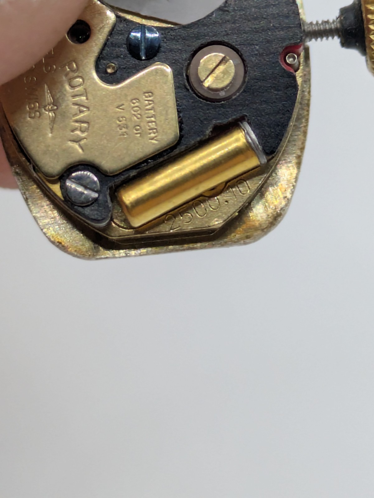 Rotary 2500.10 Quartz Watch Movement Swiss Made Dial Crown Untested 17.2mm