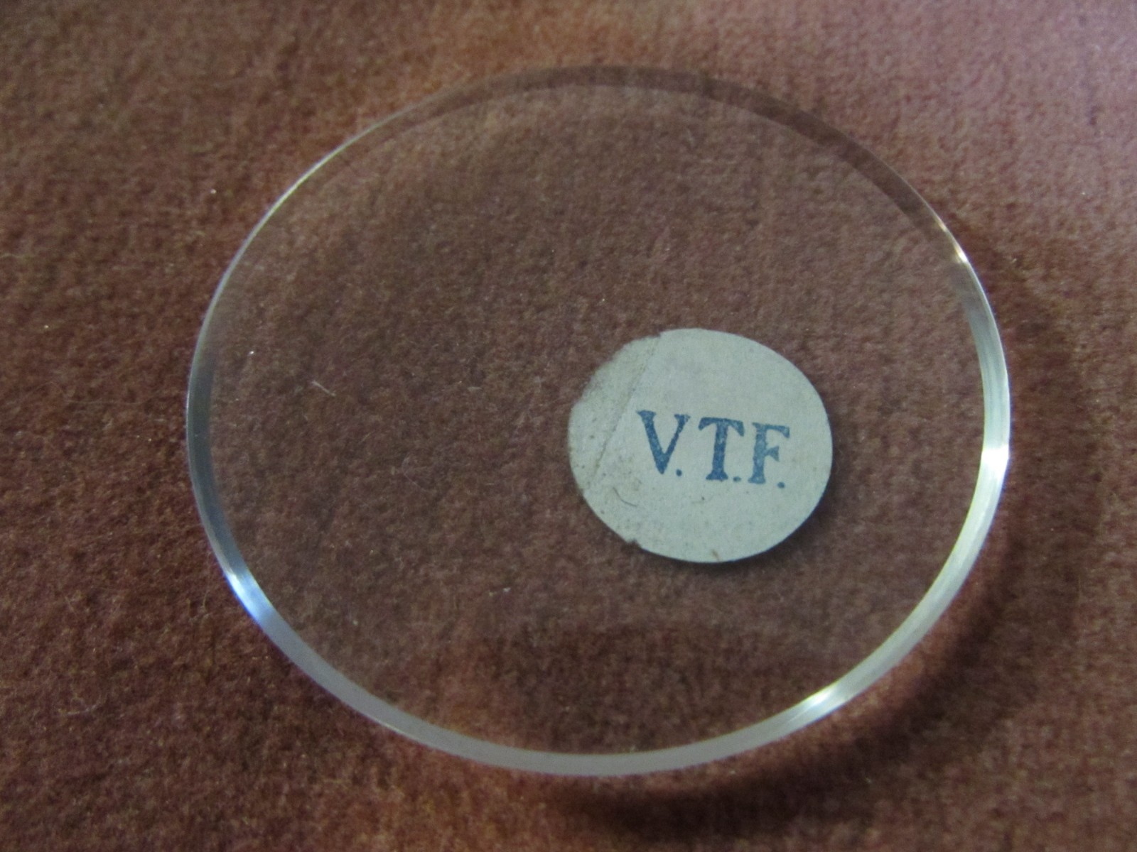 Vintage VTF French Pocket Watch Domed Crystal, Glass 49.86mm, 1.963″