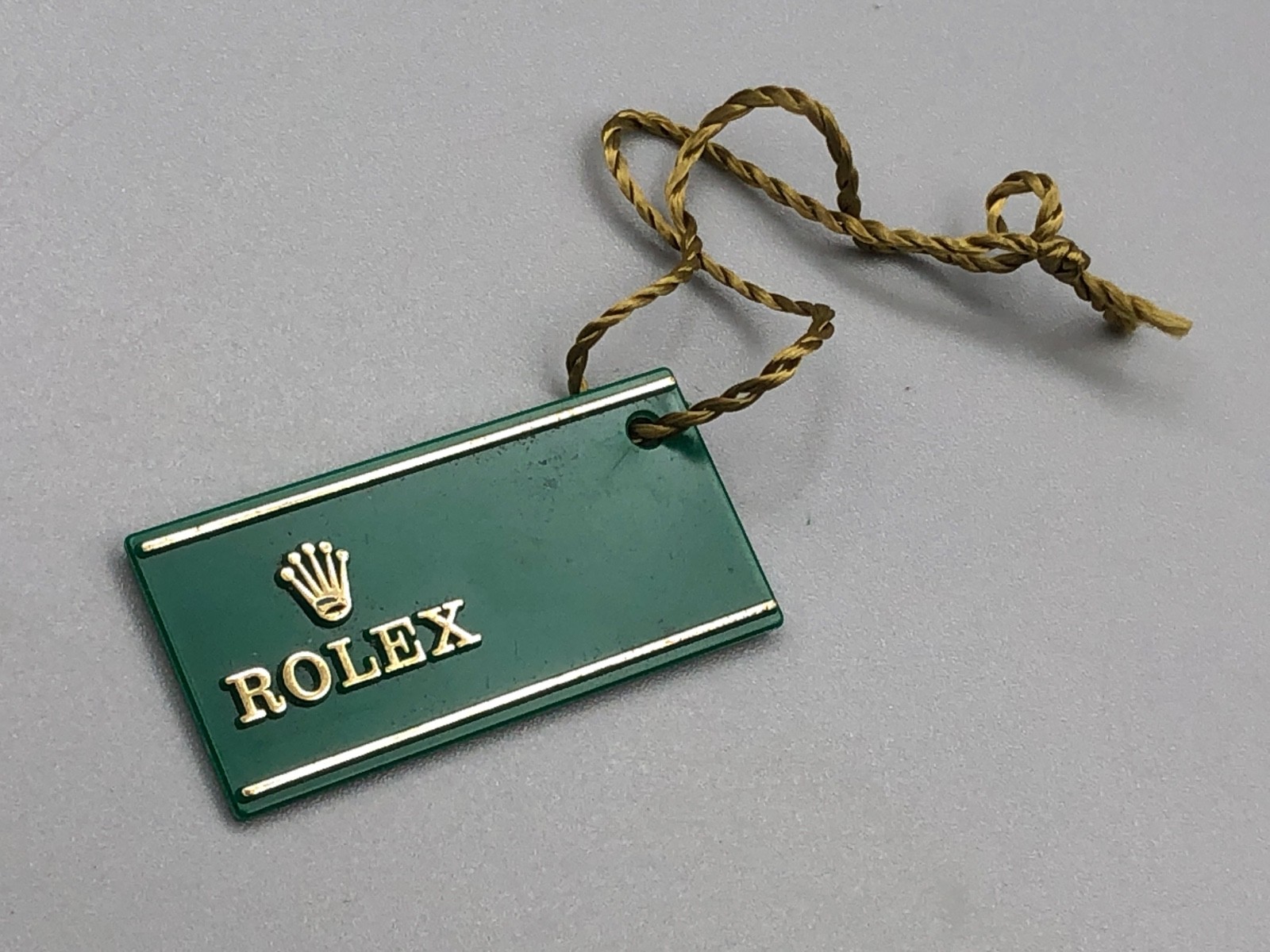 VINTAGE 1980s 80s GENUINE ROLEX PLAIN GREEN HANG TAG AIR KING OYSTER PERPETUAL