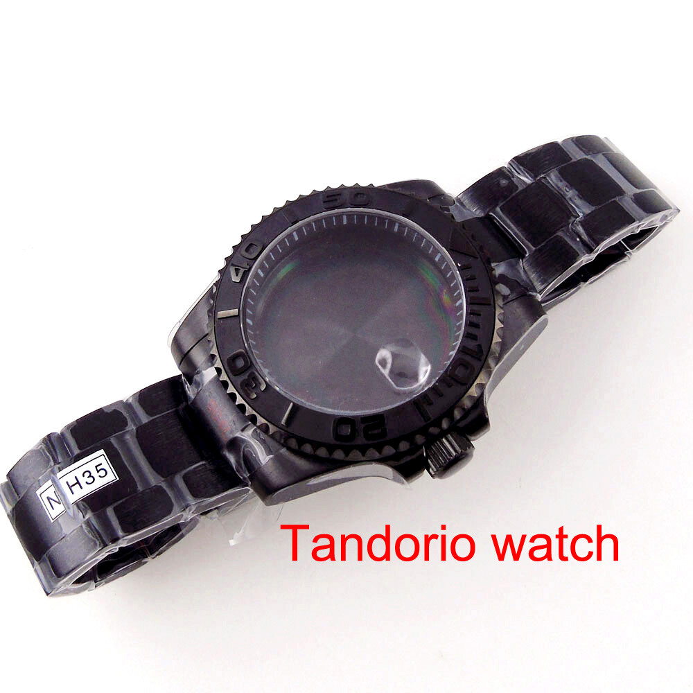 40mm Sapphire Glass Ceramic Bezel Chapter Ring Watch Case Fit for NH35 NH36 2824