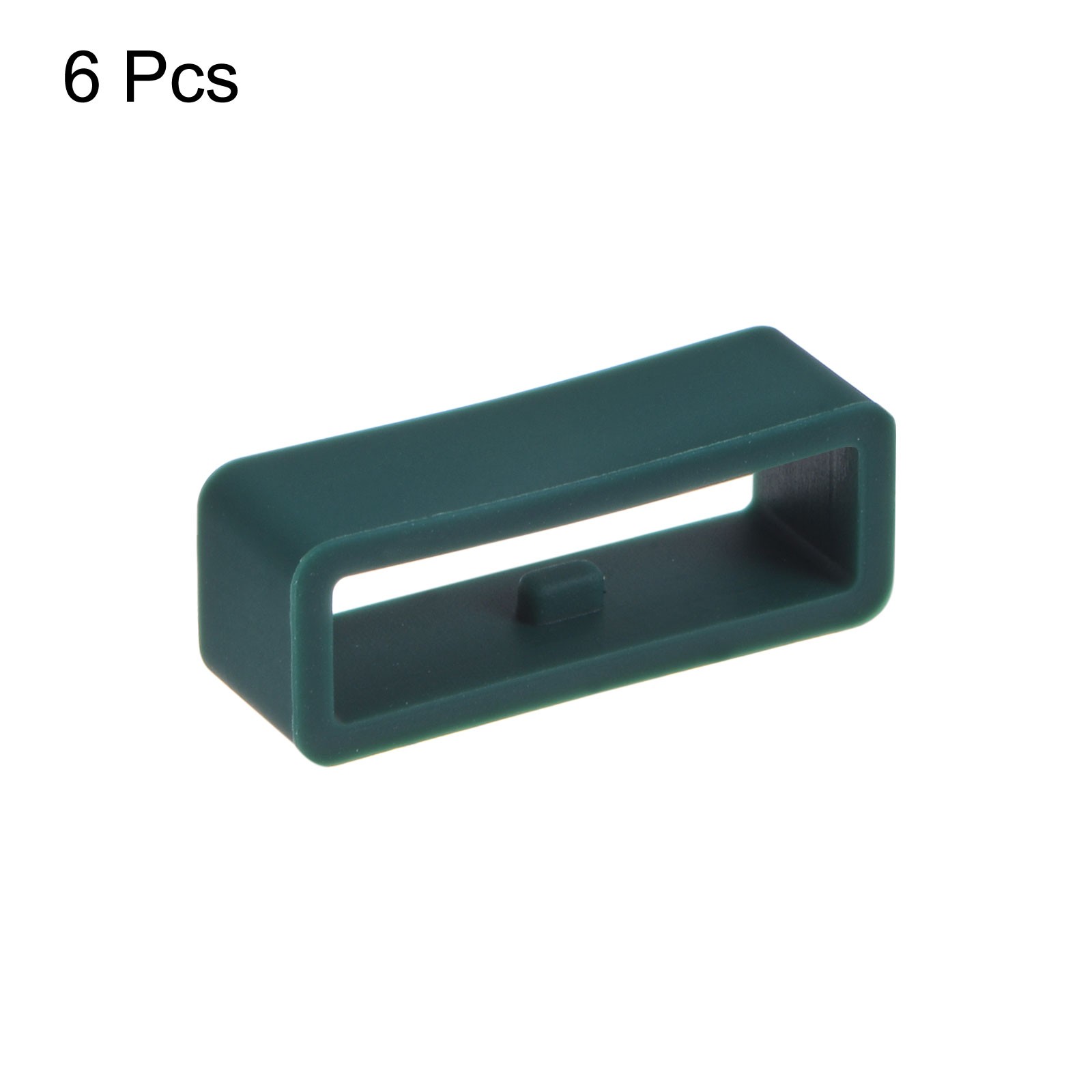 6pcs Watch Strap Loop Fastener Rings 20mm Rubber Watch Holder Keeper Dark Green