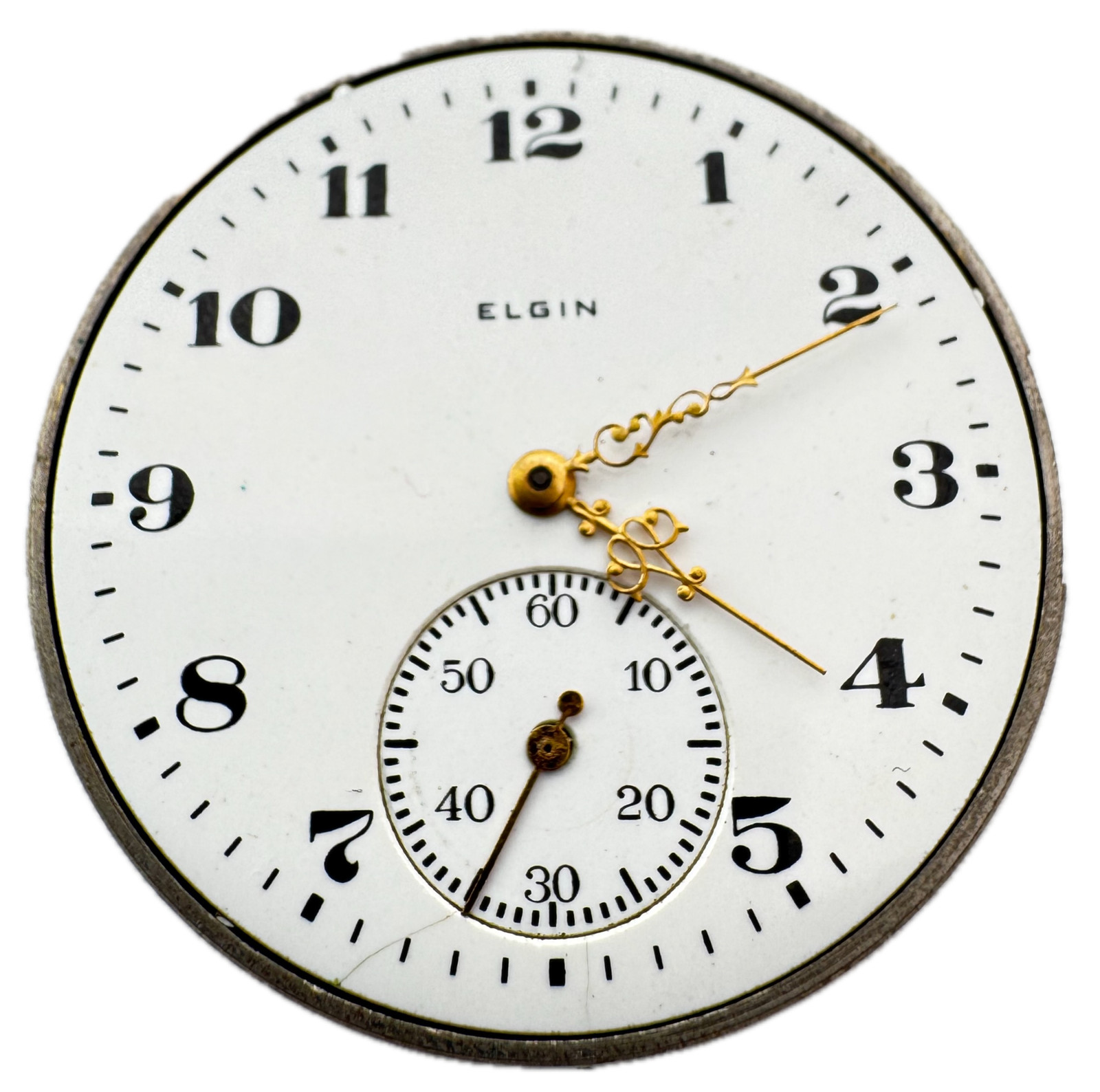 Antique 12s 1921 Elgin Fancy Louis XIV Hands Hunter Pocket Watch Movement 314