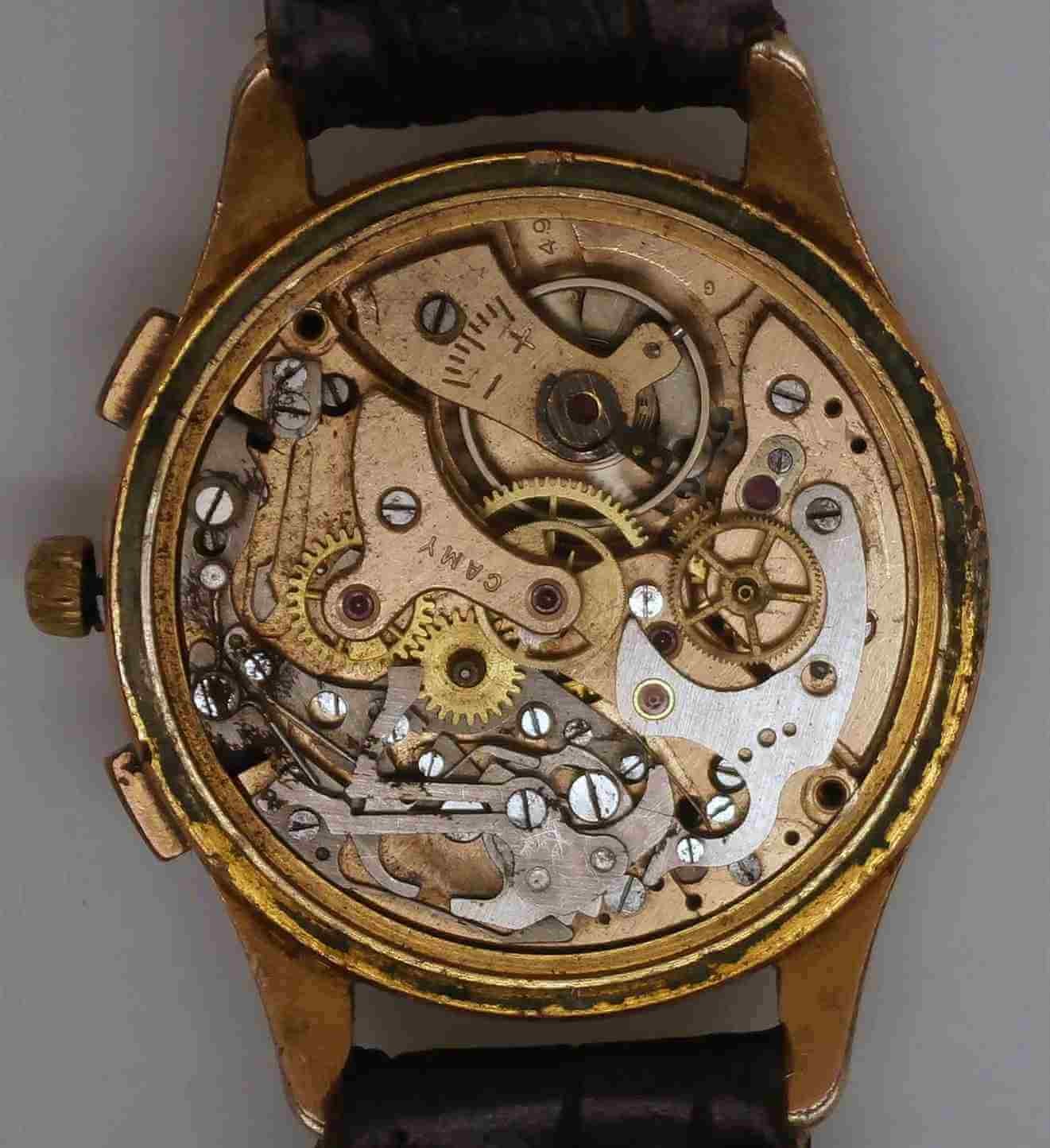 VTG CAMY Gold Plated Chronograph. Cal: L-149. For Repairs