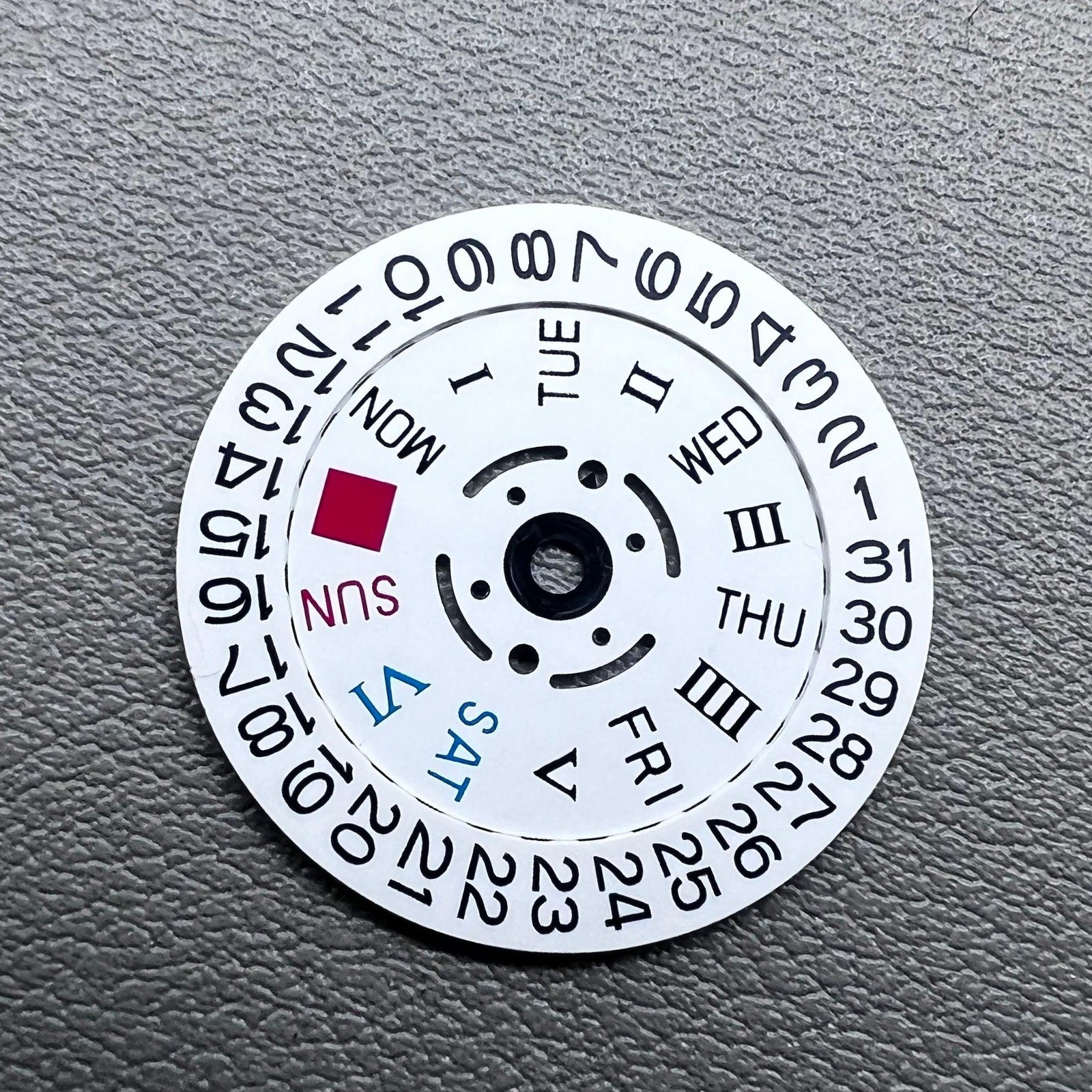 White Date Disk Week Wheel Roman /English Font for NH36 Movement Crown@3.8