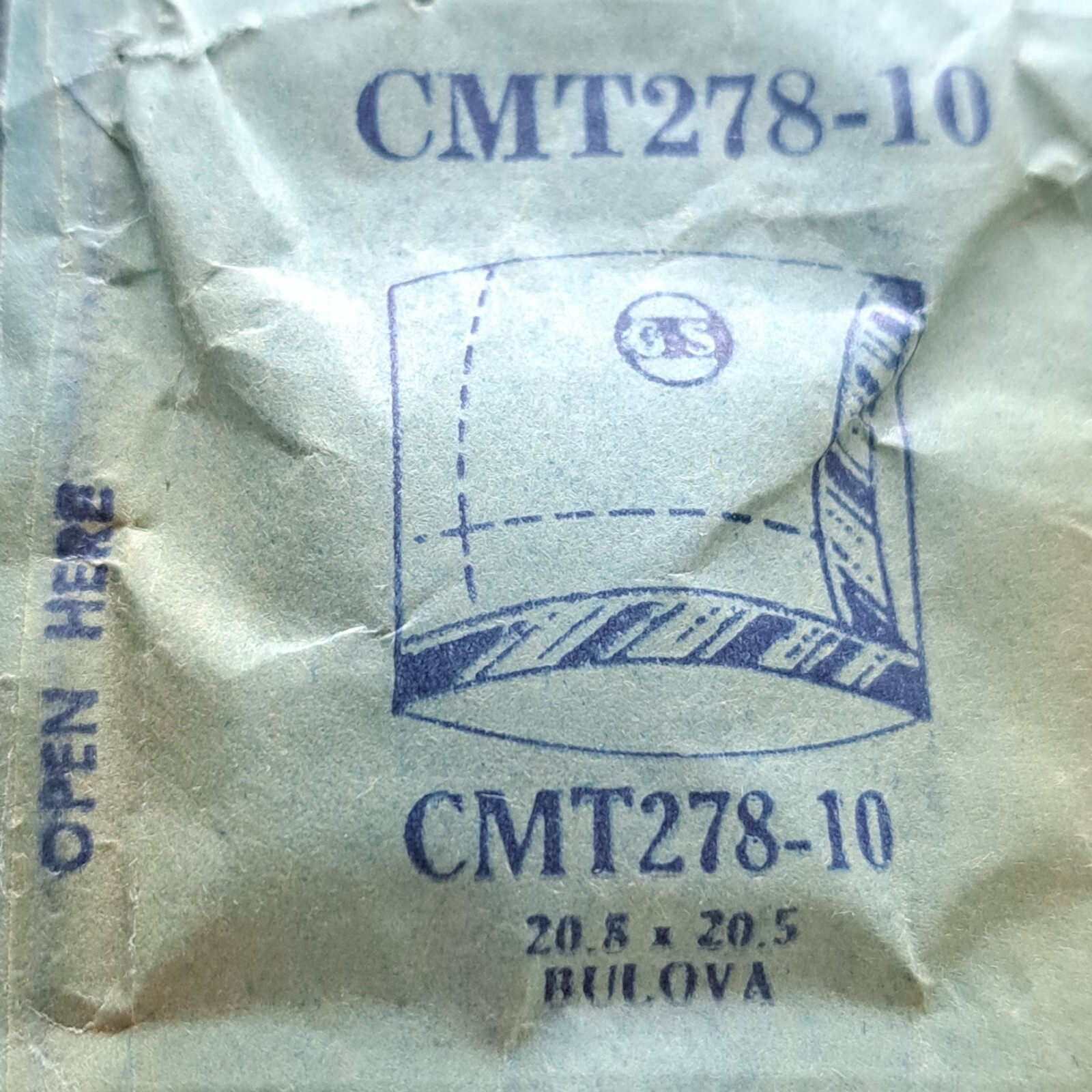 BULOVA watch crystals Acrylic MANY SIZES NOS CMT (BOW SIDES 3&9 W/CURVED BOTTOM)
