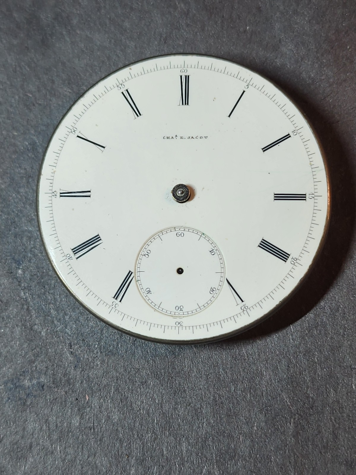 Civil War Era A. Saltzman Jacot & Co Pocket Watch Movement 39mm Nickel Duplex