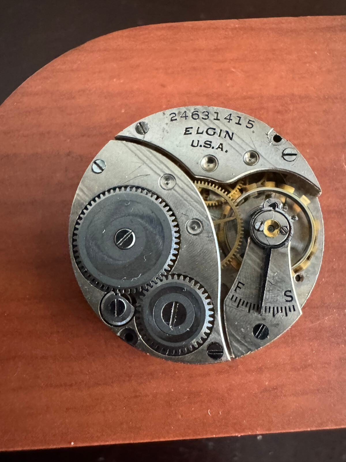 VINTAGE 3/0 SIZE ELGIN POCKET WATCH MOVEMENT GR. 463 RUNNING GOOD