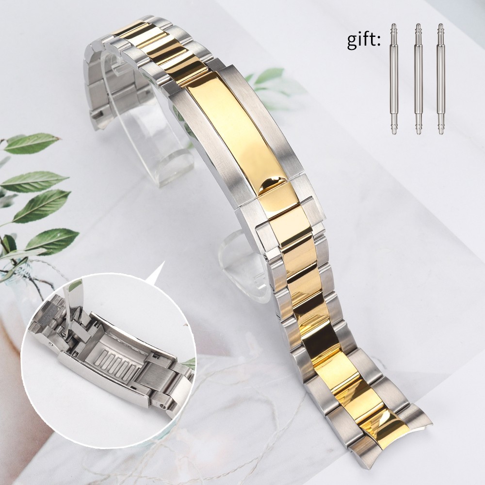 Oyster President Bracelet 20MM Premium Solid 316L Stainless Repair Curved Bands