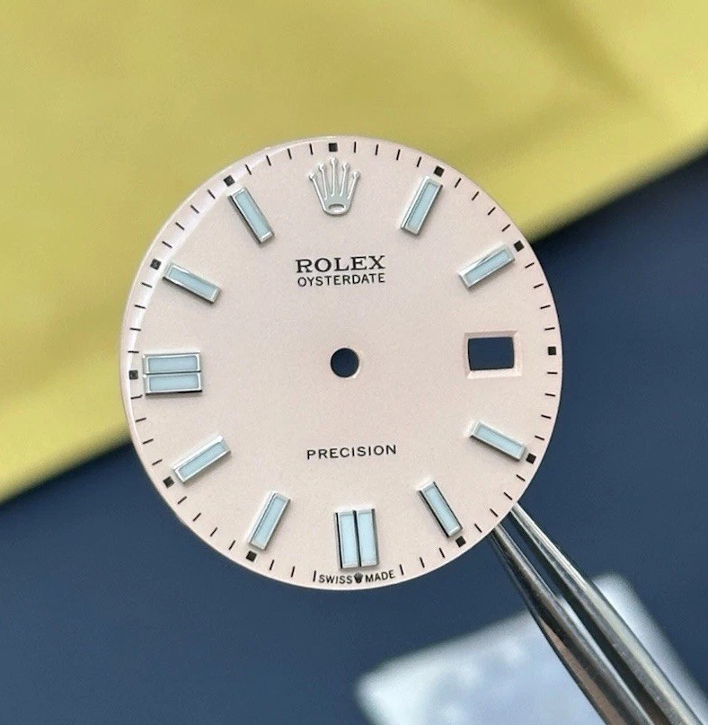 Rolex 6694 Oysterdate Precision Rose Salmon Pink Dial 34mm