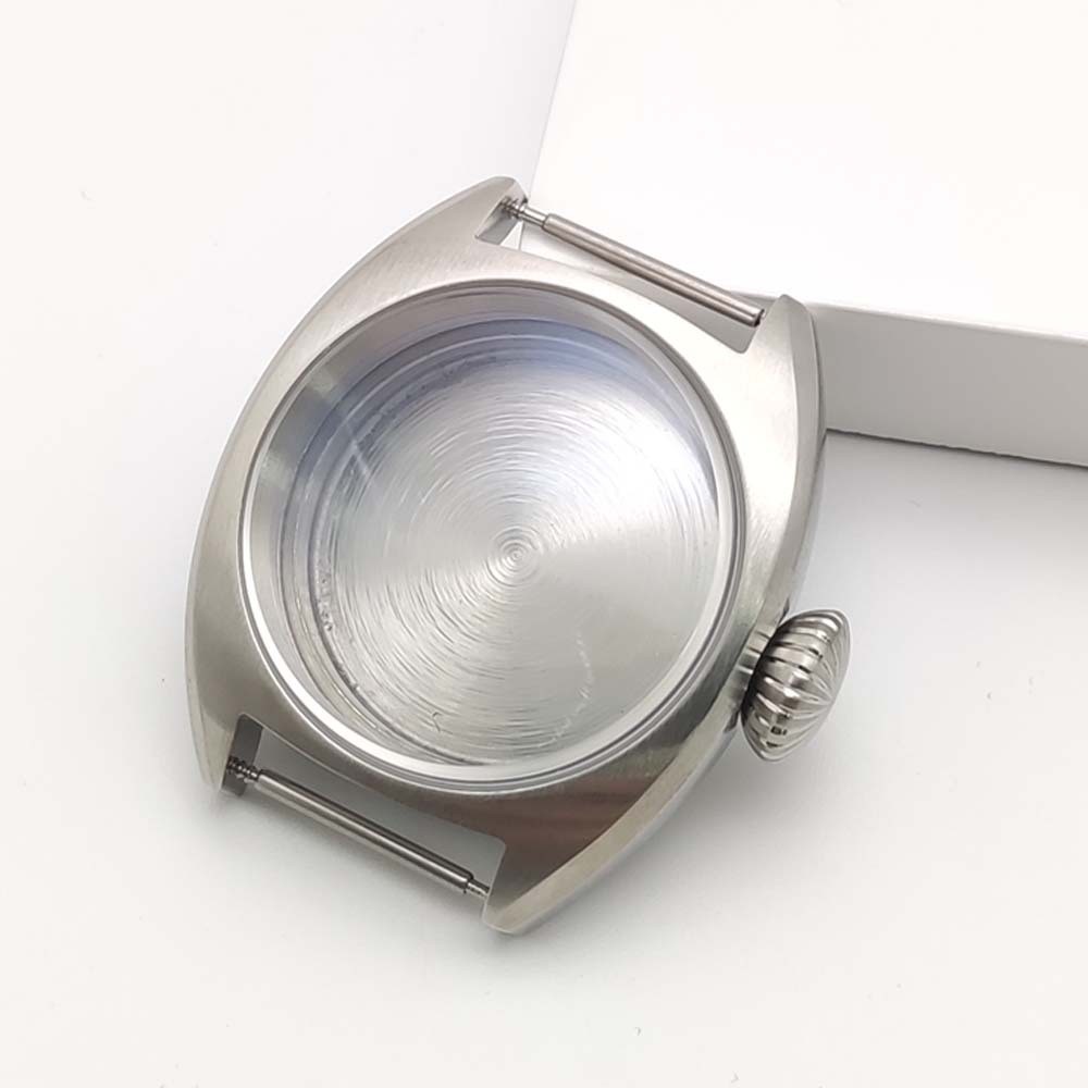 36mm Brushed Pilot Watch Case Sapphire Crystal Fit NH35 NH36 NH70 Movement Mod
