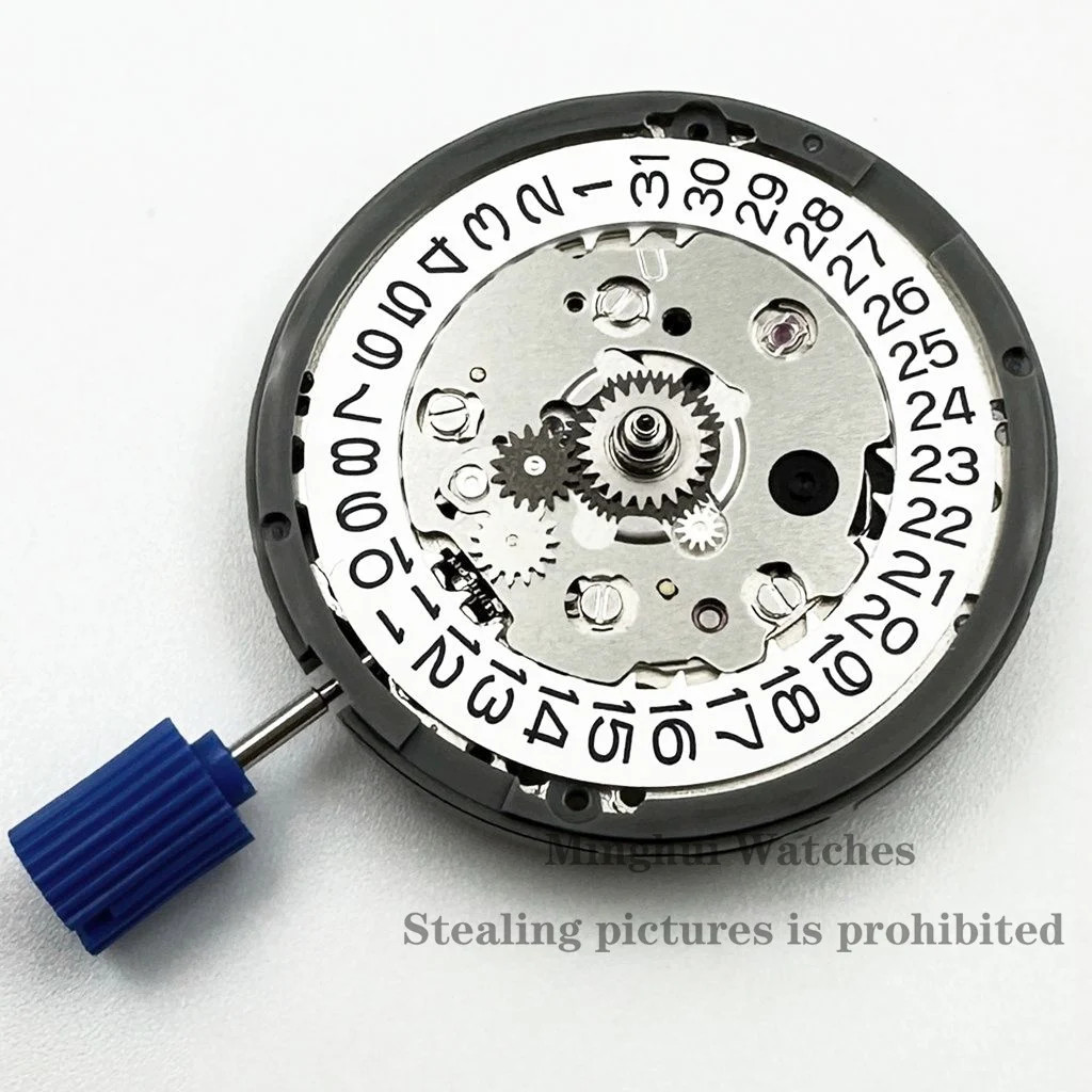 White Calendar 24 Jewels High Accuracy NH34 Mechanical Movement Winding NH34 Aut