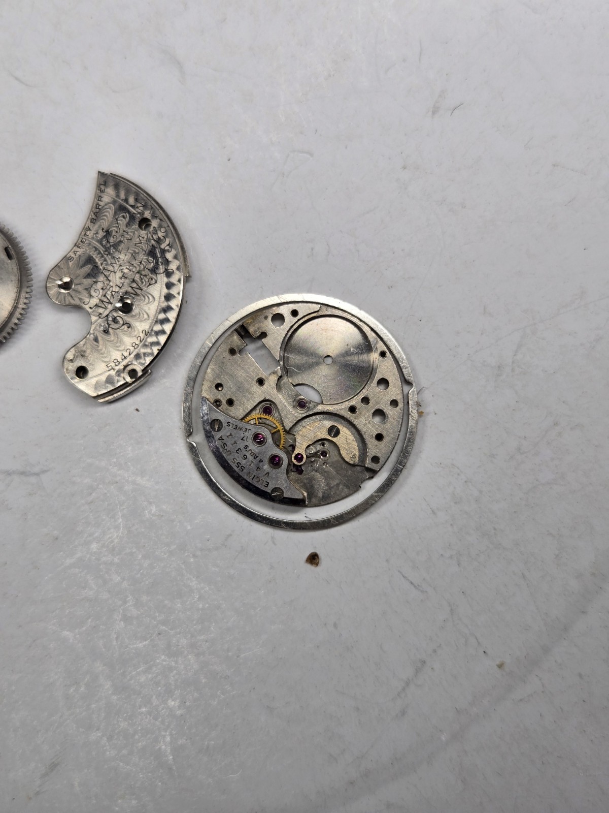 mens watch parts lot watchmaker pocket elgin 555 pilgram waltham bench sweeps