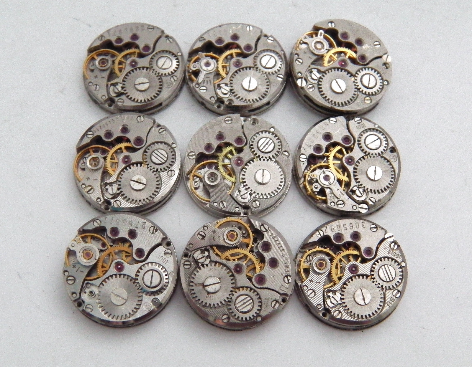 9 Chaika Watch Movements. 16mm USSR Soviet Mechanisms. Steampunk Parts, Dials
