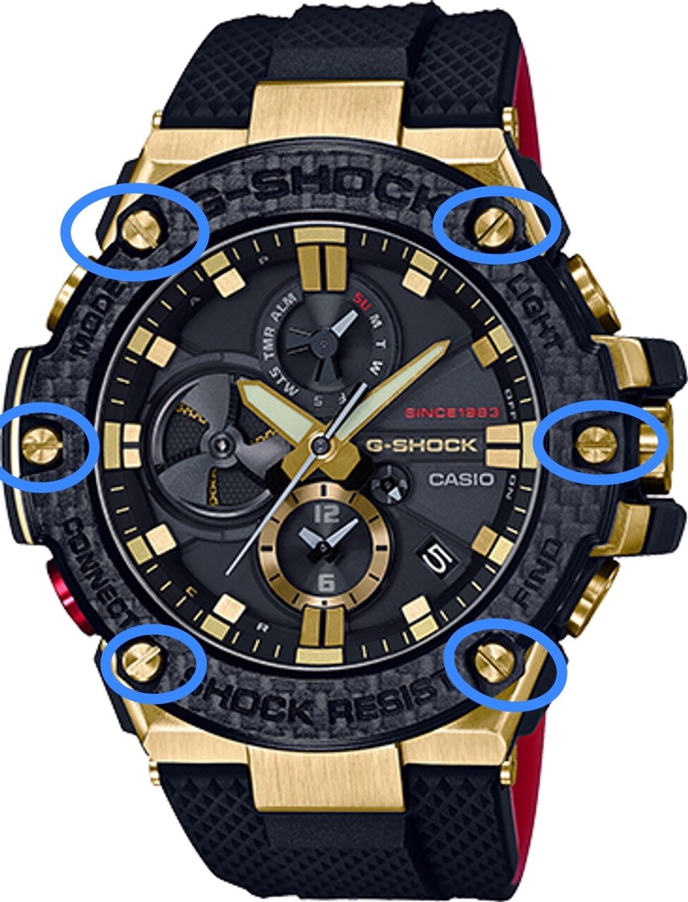 G-Shock GST-B100D GST-B100GB GST-B100GC GST-B100TFB gold tone bezel screws X 3