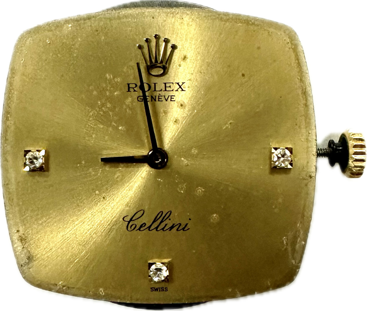 ROLEX 1601 Cellini Movement 2 Hands Serviced with Dial , Hands & Crown Genuine