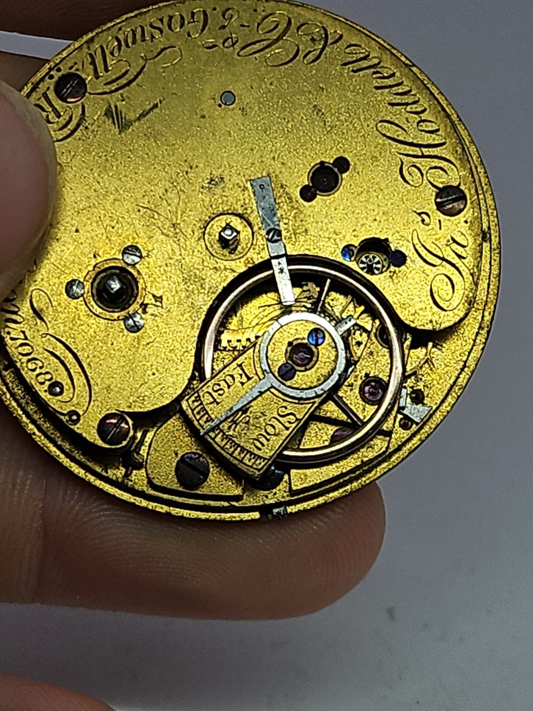 Antique James Hoddell London Pocket Watch Movement Parts Jas 42.29mm English