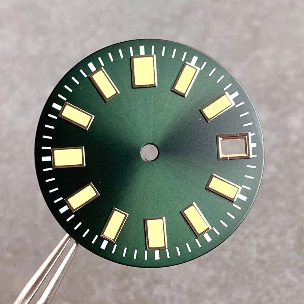 29mm 62MAS Green Luminous Watch Dial Face For NH35 NH36 ETA2824 PT5000 Movement