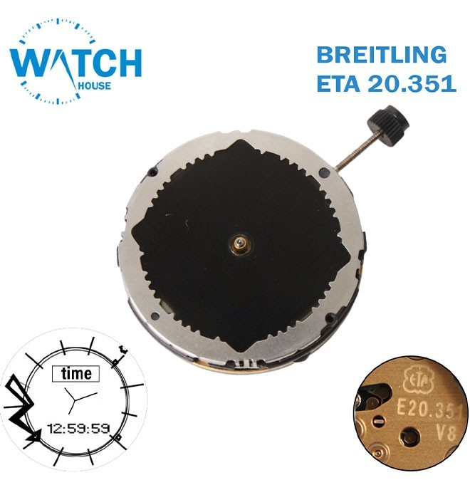 BREITLING ETA E20.351 Swiss Movement Analog /Digital Movement.
