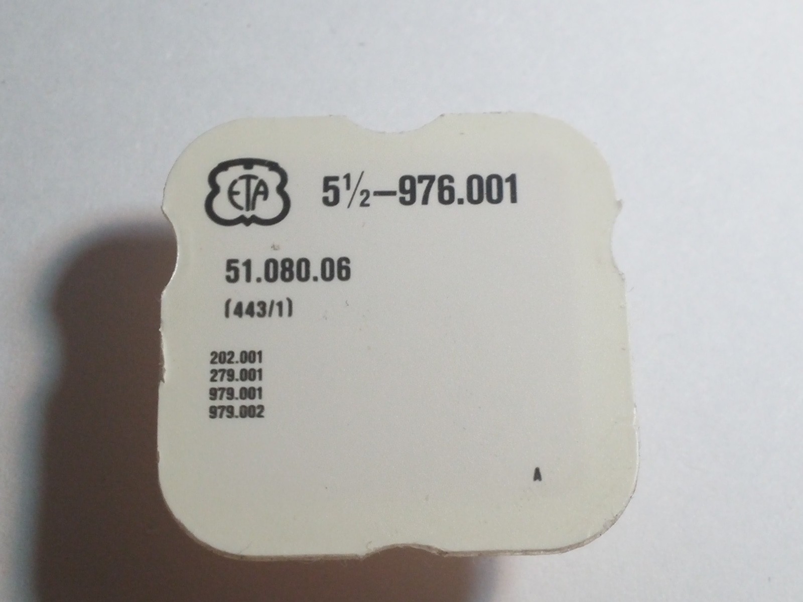 ETA 5 1/2, 976.001 443/1 setting lever, 202.001, 279.001, 979.001, 979.002