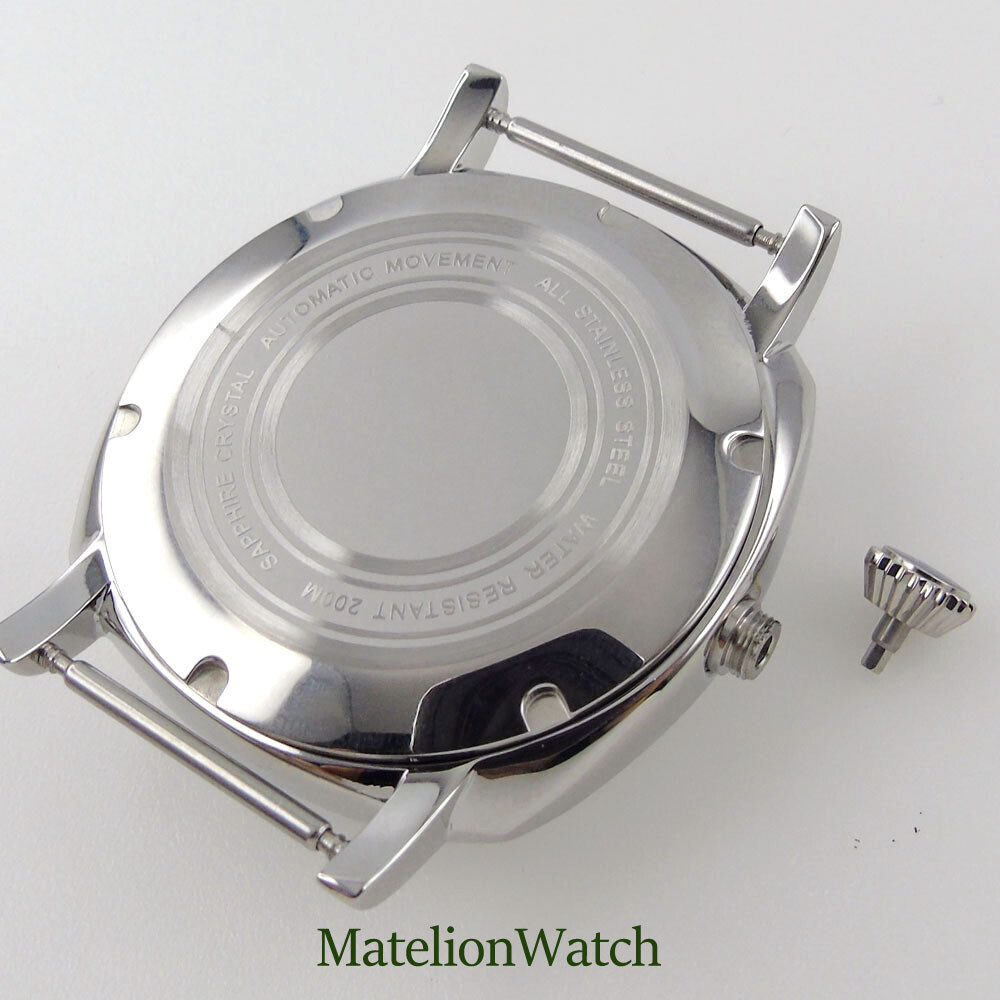 42mm Diving Square Watch Case Fit NH35 NH36 200M Waterproof AR Coating Sapphire