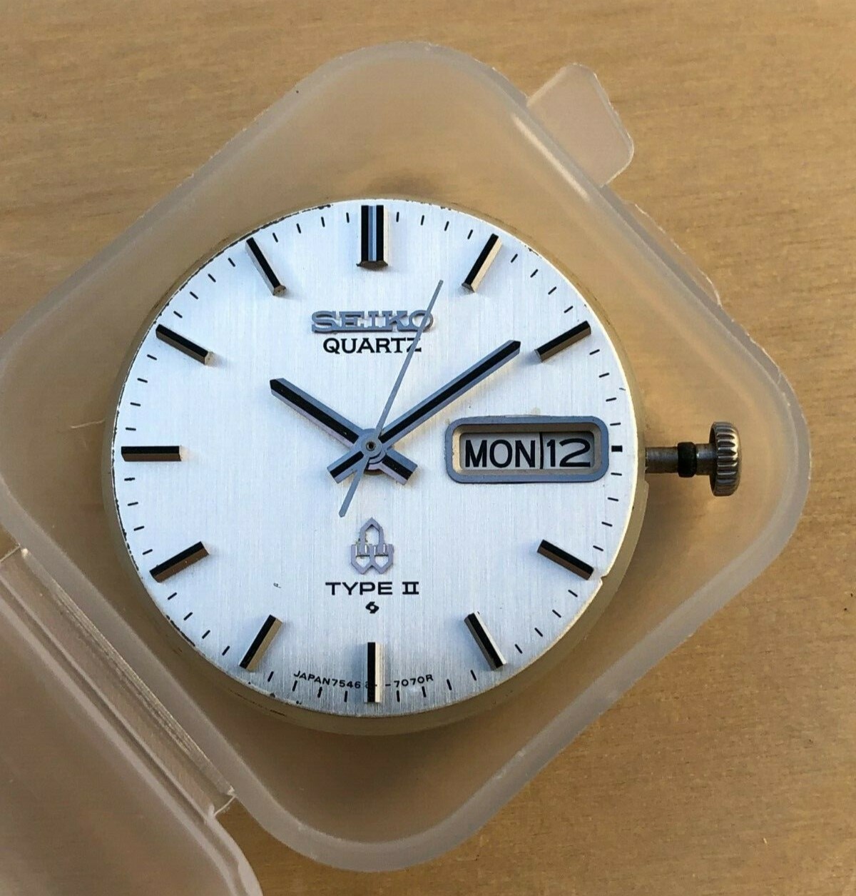 Seiko 7546 Complete Serviced Movement for Crown at 3pm