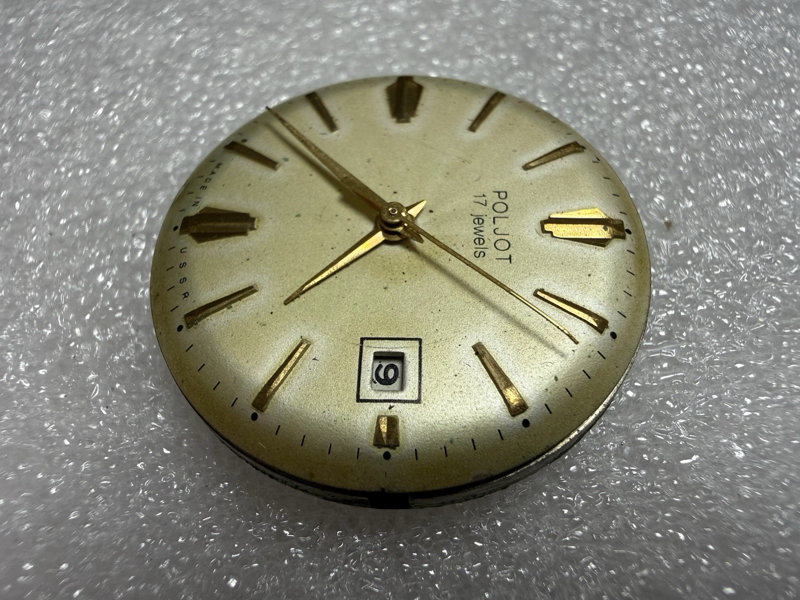 VINTAGE USSR Watch Movement POLJOT Cal. 2414 plus Dial. For Parts