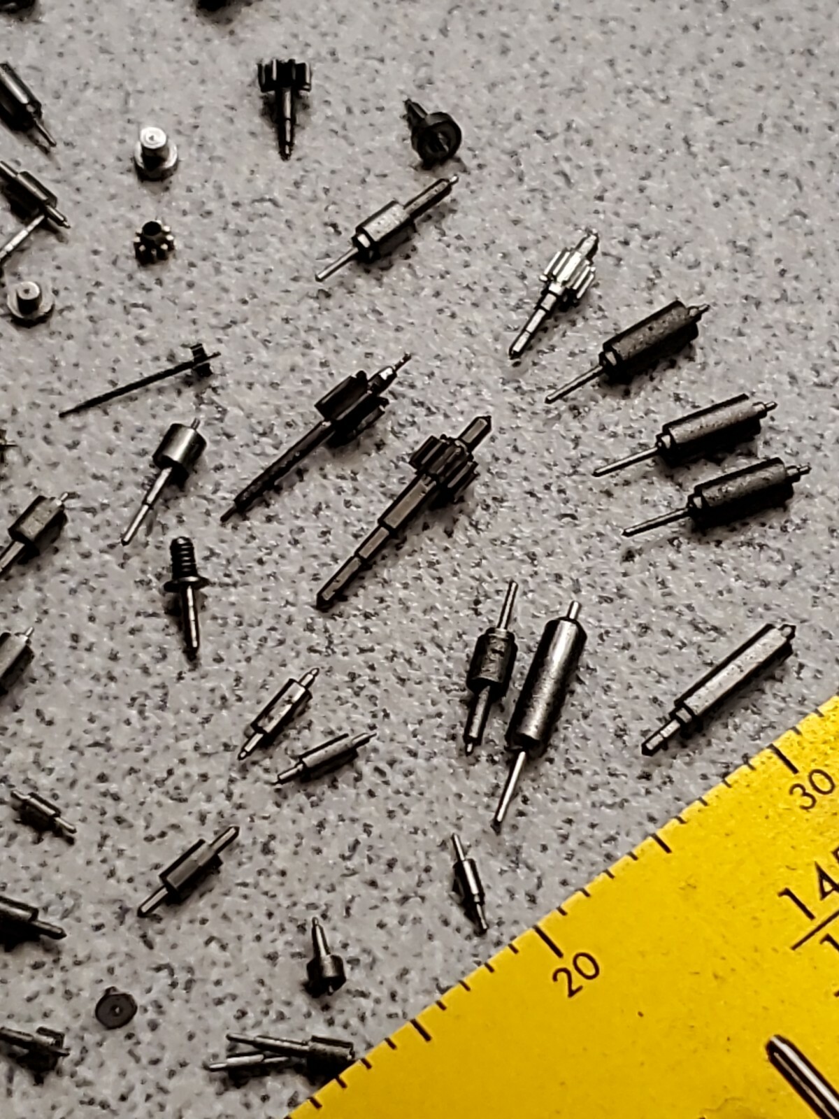 Lot Of 106 Pocket Watch Mixed Parts-Arbors, Pinions, Unfinished Staffs? etc