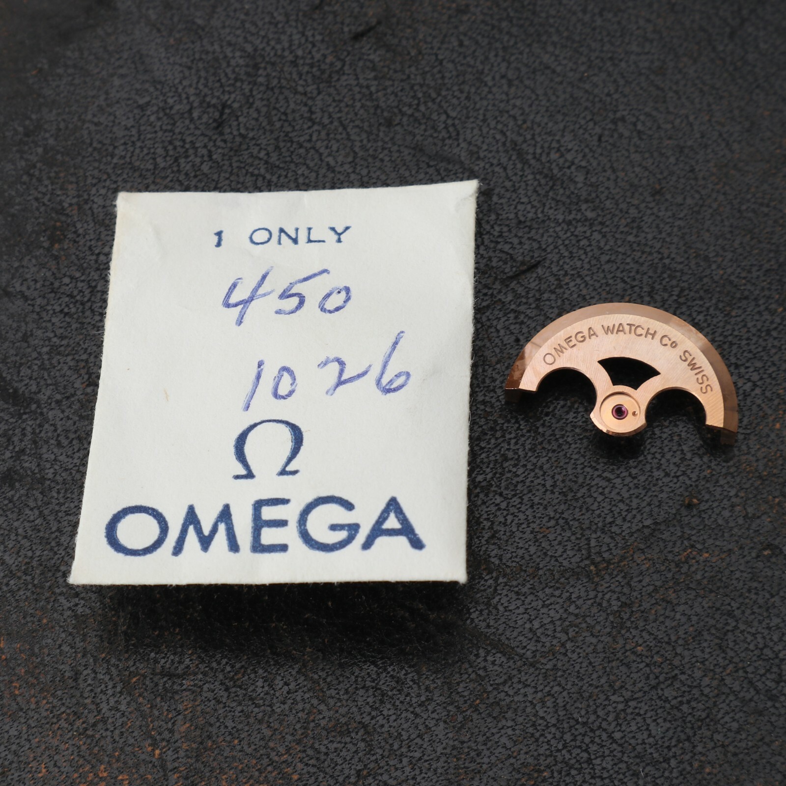 NOS Omega 450, 455 Osc Rotor Watch Part 1143 1026 New Old Stock Genuine (#C6D6)