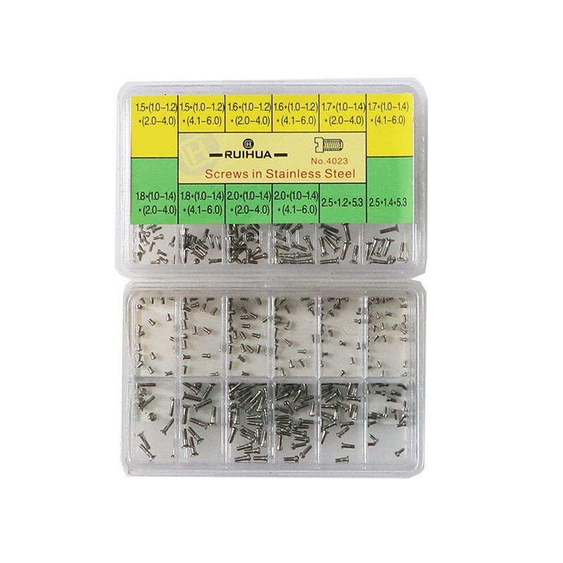 120pcs Assortment Stainless Steel Watch Screws Back Case Cover Repair 12 Sizes