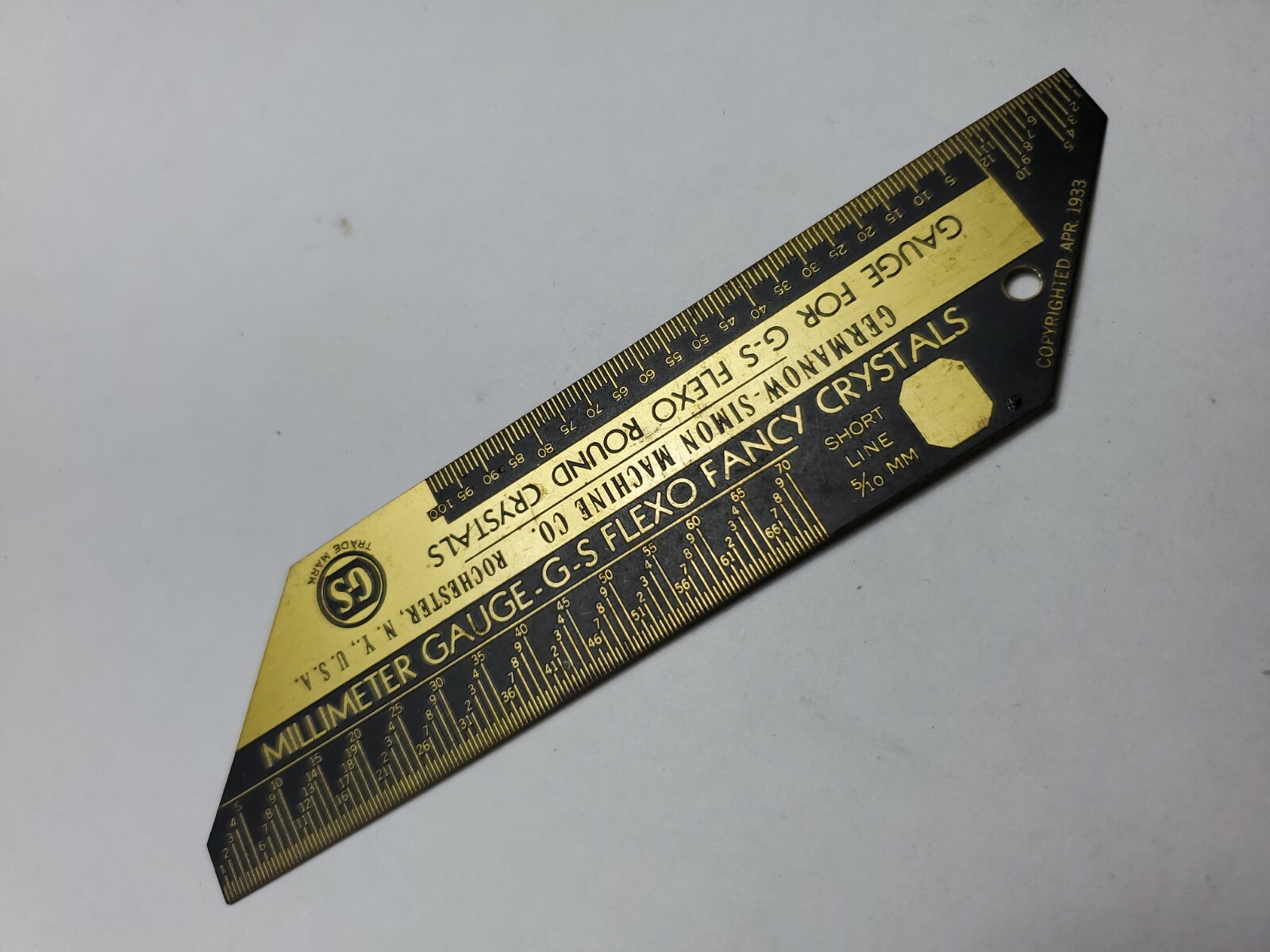 VTG GERMANOW-SIMON WATCH MAKERS GAUGE FOR G-S FLEXO ROUND CRYSTALS