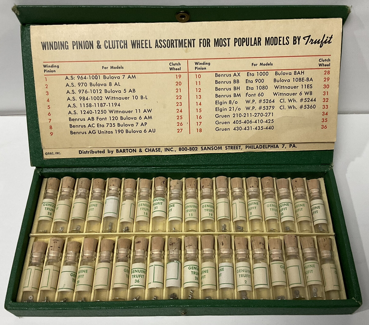 Vintage – Winding Pinion & Clutch Wheel Assortment By Trufit (Barton & Chase)