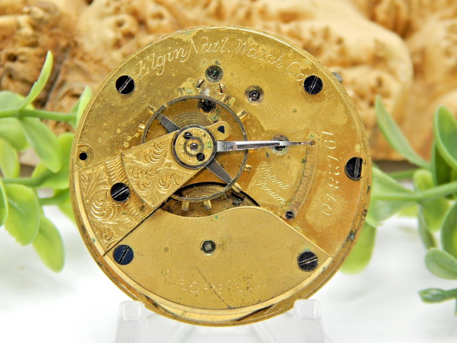 Antique Pocket watch movement Elgin Grade 10 m3 18S 11 Jewel Hunting @ 1886
