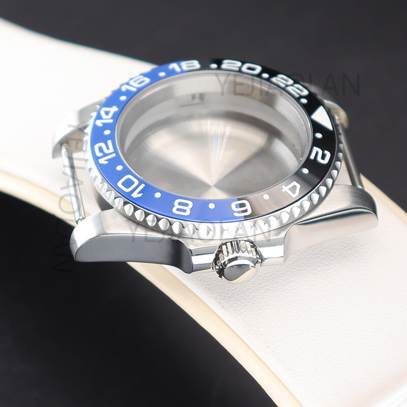 40mm Brushed Watch Cases GMT Ceramic Bezel For Seiko Nh35 Nh36 Eta 2824 Movement