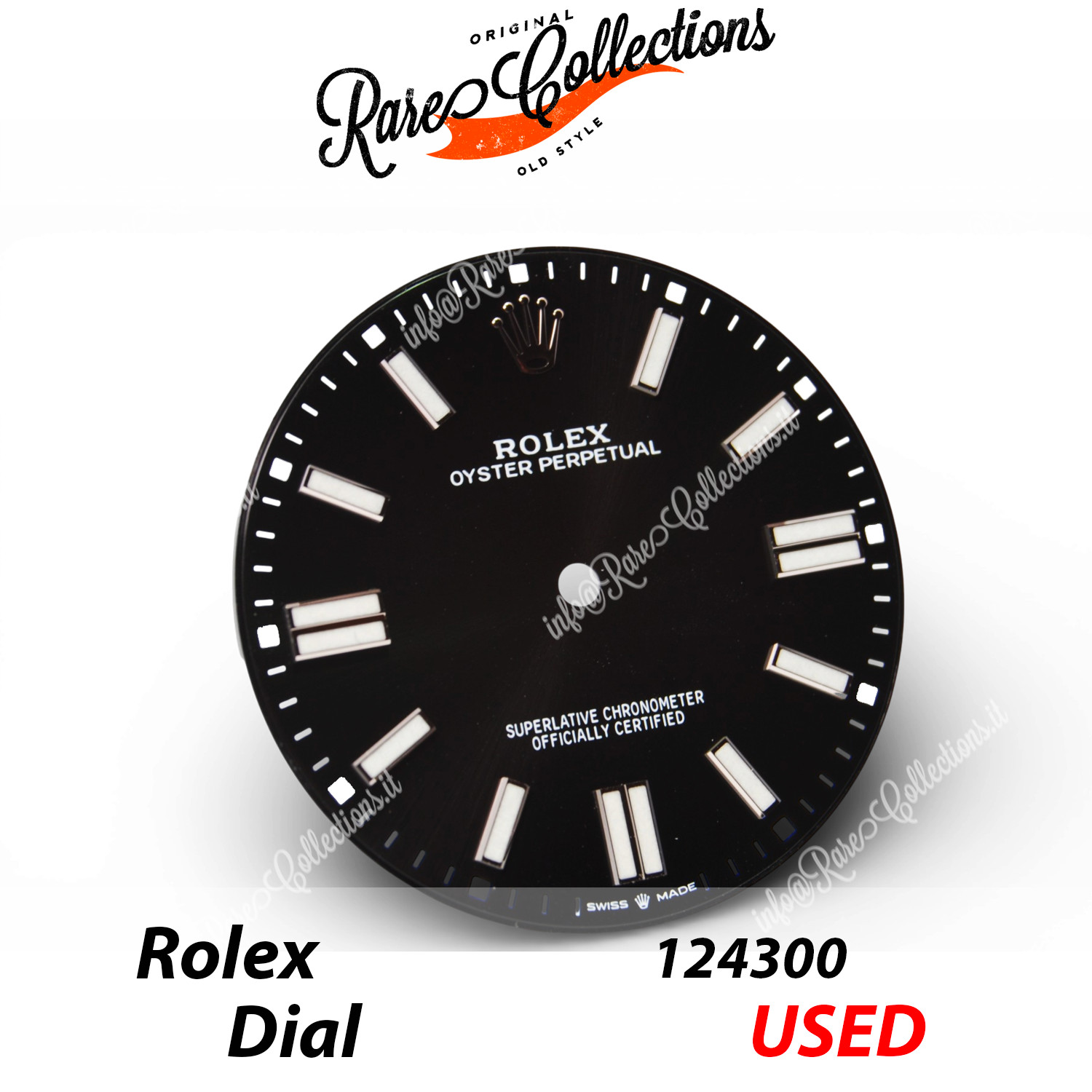Black Chromalight dial used for Rolex (cod. dial 124300) Black