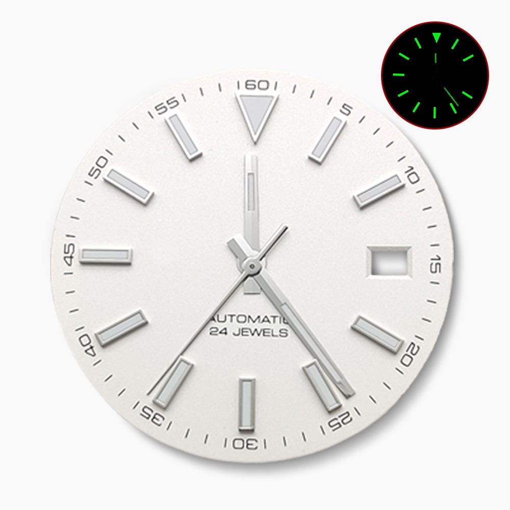31mm Watch Dial hands Green Luminous for NH35/36/4R35 Movement