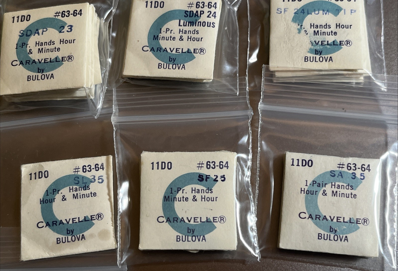 CARAVELLE BULOVA 11DO 11D0 Watch Part 63-64 (1) Pair of Hands Sealed YOU CHOOSE
