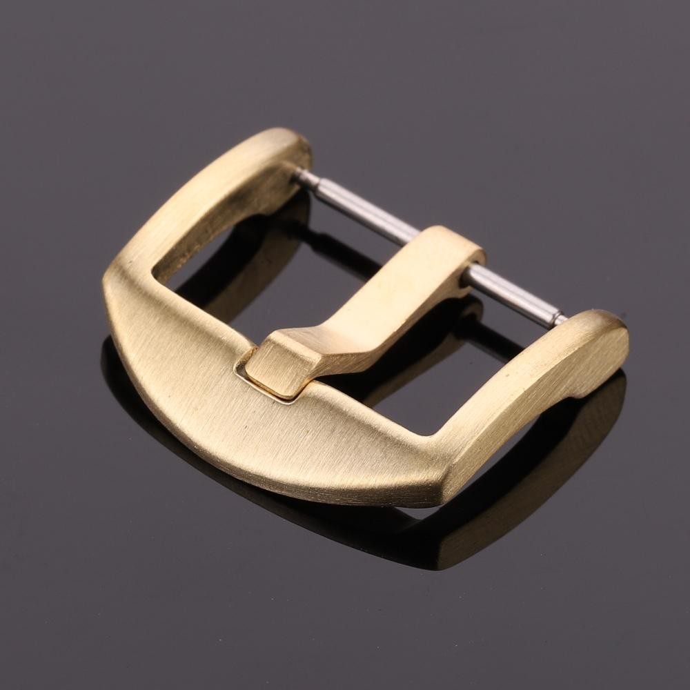 Metal Watch Band Pin Buckle Durable Bronze Solid Copper Strap Clasp 18-24mm
