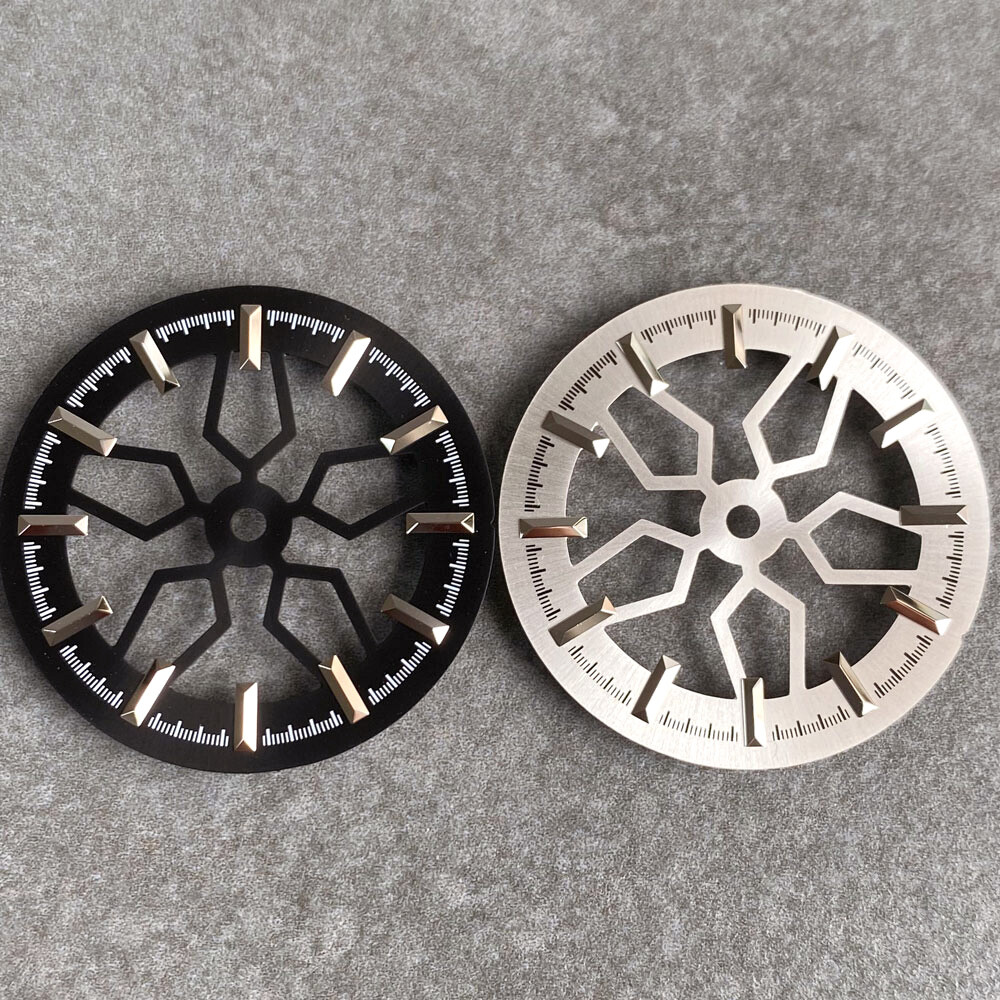 29mm Black Silver Skeleton Watch Dial for Jpan NH35A NH36A NH70A NH72A Movement