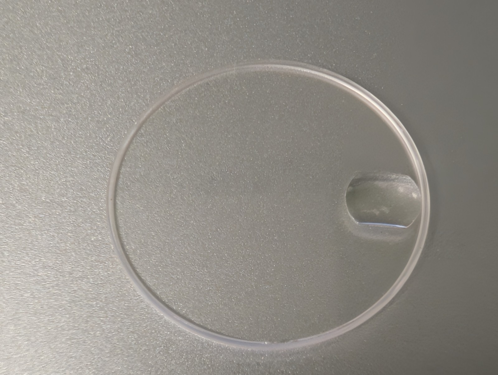 Genuine Rolex 246c Midsize Sapphire Crystal used, 25.3mm diameter loupe cracks