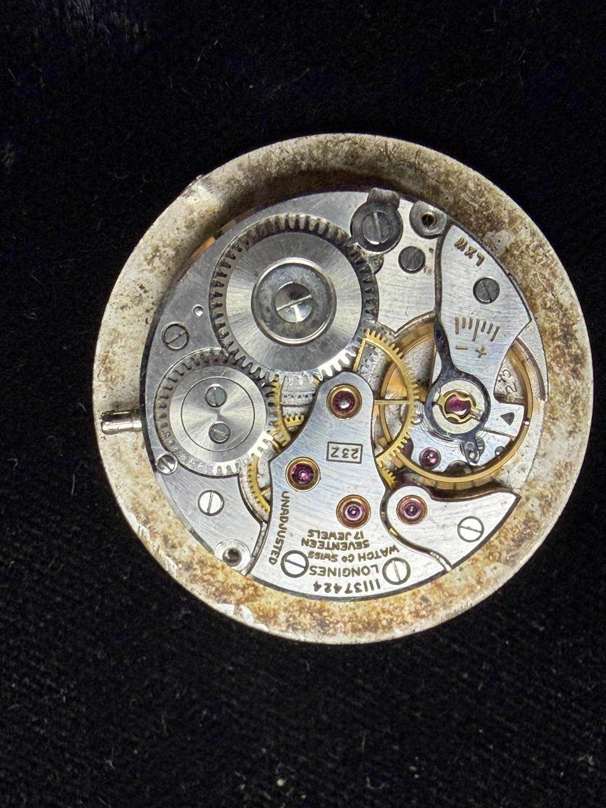 Vintage Longines Cal 23z Watch Movement Complete Running Dial Parts Repair