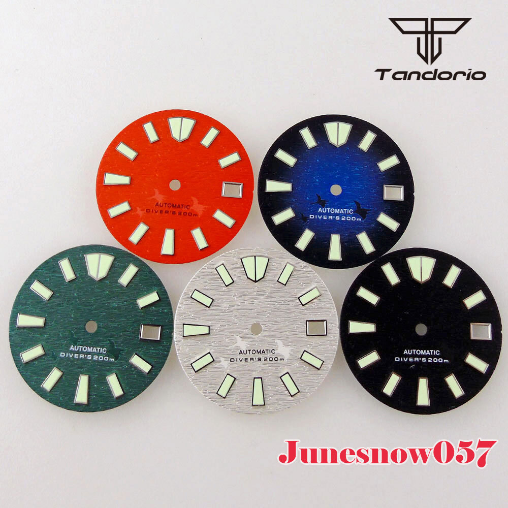 29mm White/Orange/Blue/Green/Black Men’s Watch Dial Lume Fit NH35A NH36A SKX SRP