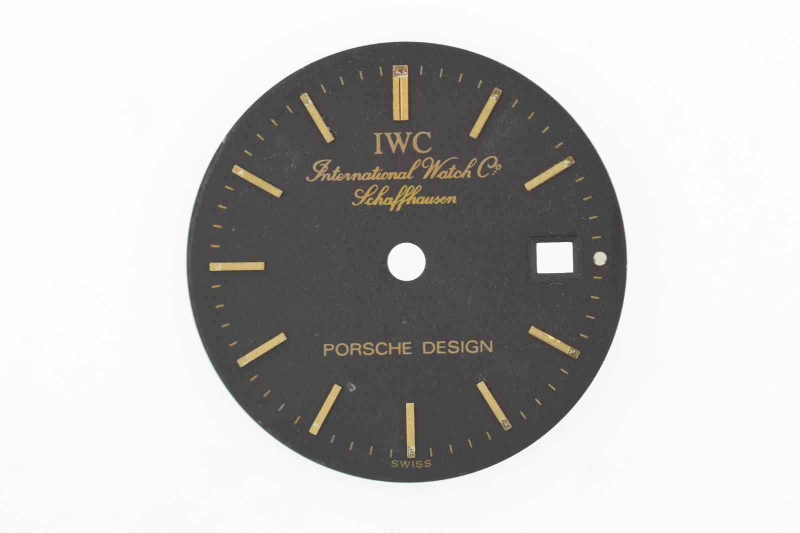 IWC Porsche Design Black Swiss NOS Watch Dial Diameter 20.3 mm (ZB482)