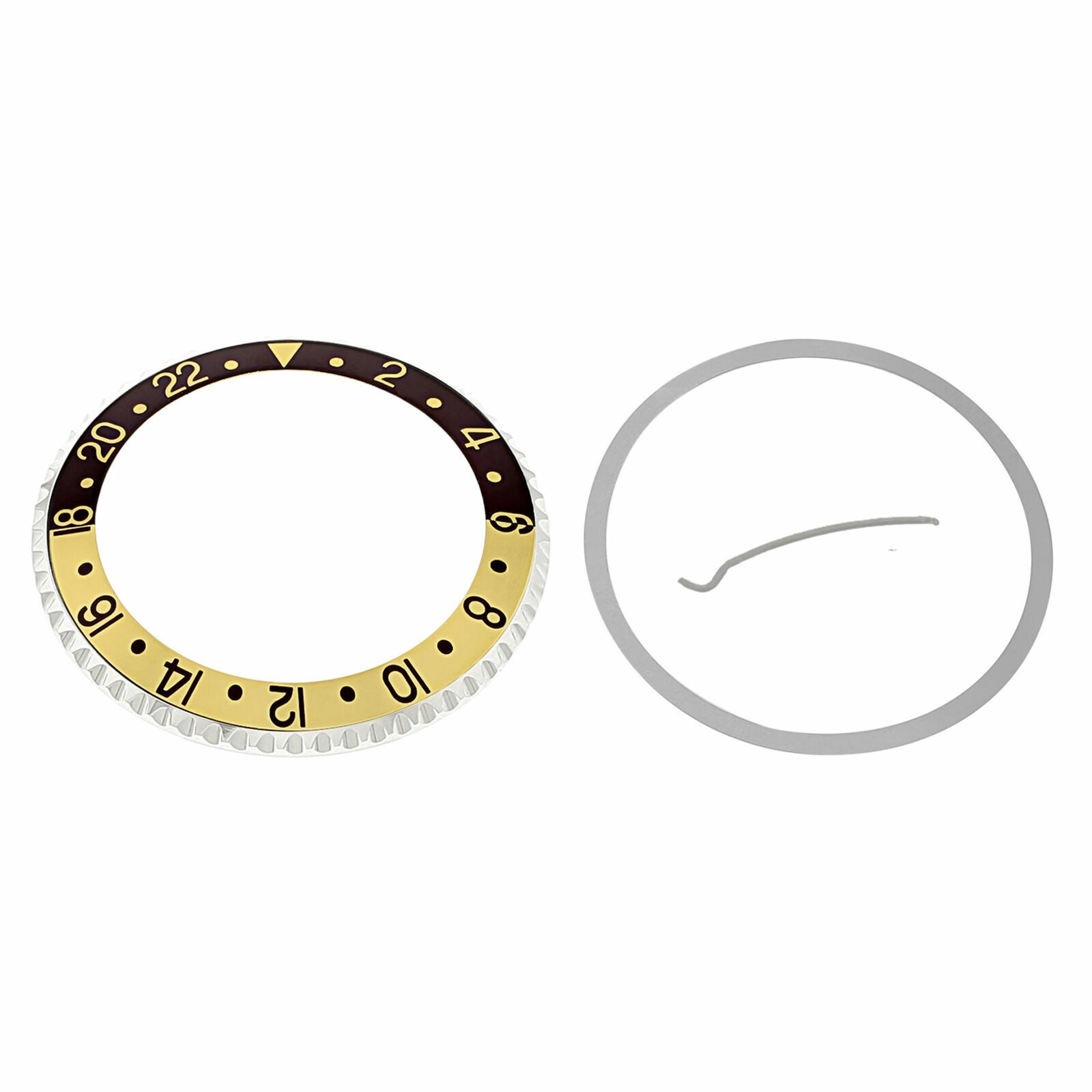 Brown Gold Aluminum Replacement Bezel Insert 37.70mm x 30.70mm For Rolex GMT