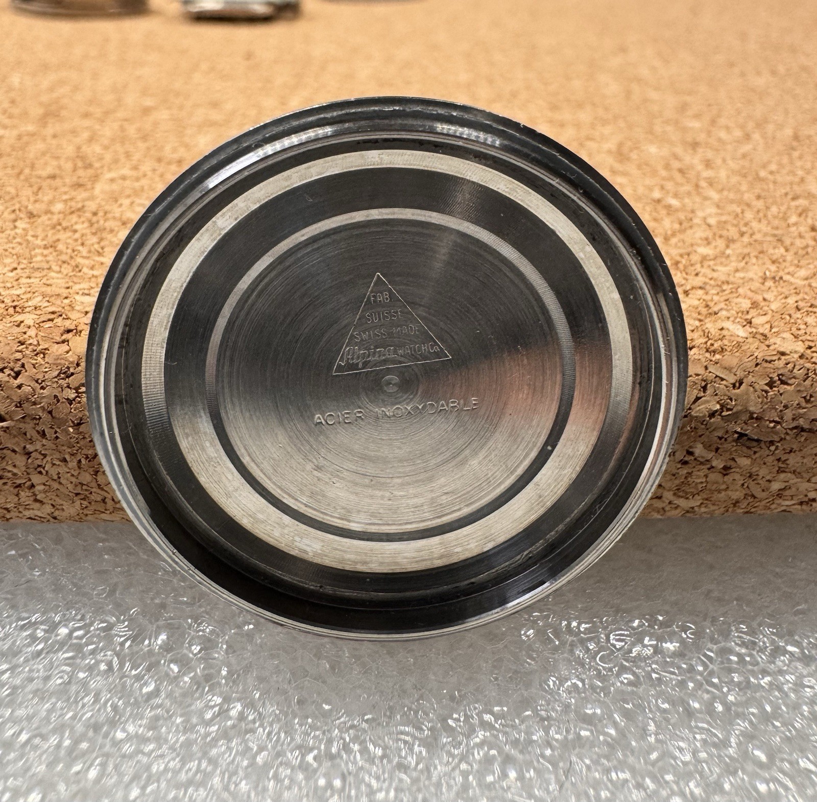 Vintage Alpina Men’s Watch Steel Screw-On Case Back Only Acier Inoxydable