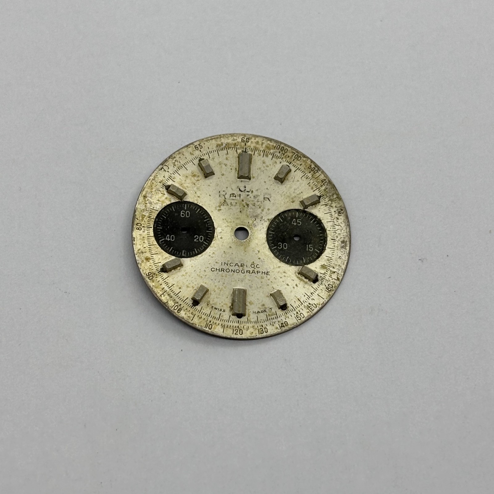LOT OF 5 VARIOUS BRANDS WATCH DIALS FOR VALJOUX 7733 AND 7734 SOLD AS IS
